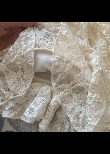 krem fırfırlı bershka etek - Görsel 4