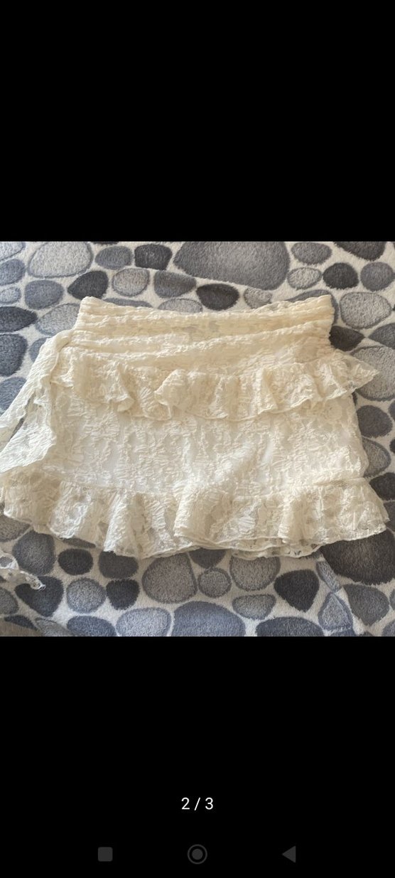 krem fırfırlı bershka etek - Görsel 3