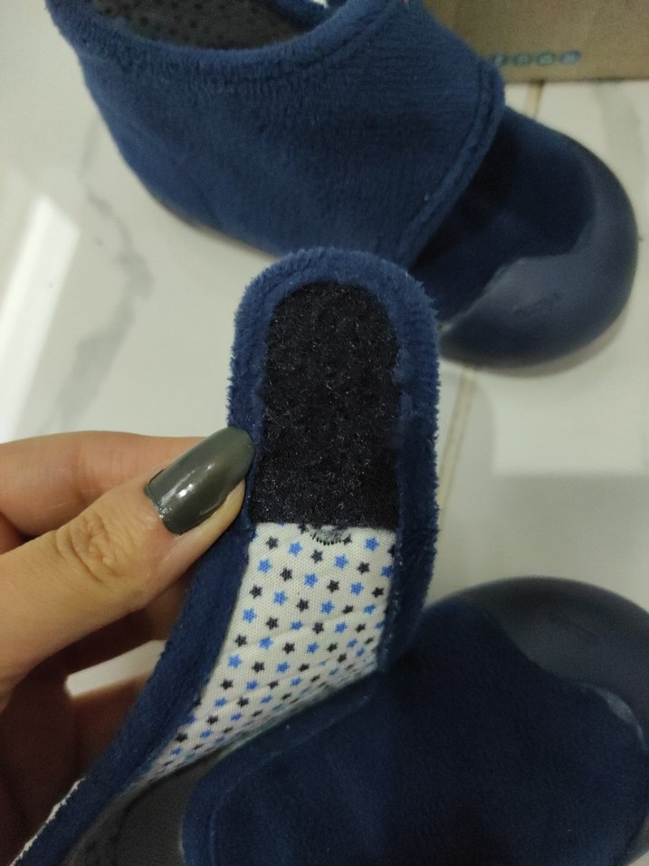 Erkek Çocuk Lacivert Sıcak Terlik Velcro - Görsel 2