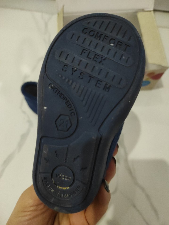 Erkek Çocuk Lacivert Sıcak Terlik Velcro - Görsel 4