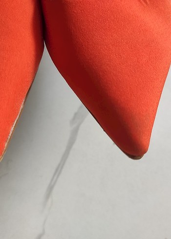 37 Beden Kırmızı Süet Tokalı Stiletto Kadın Abiye Ayakkabı