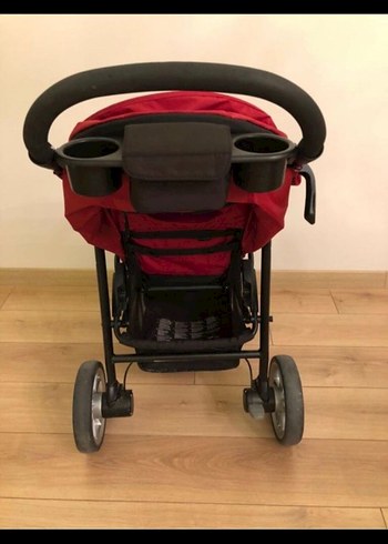 Koyu Kırmızı Bebek Arabası - Görsel 2