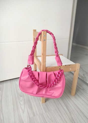 Bershka Pembe Pliseli Bohem Kadın Çanta
