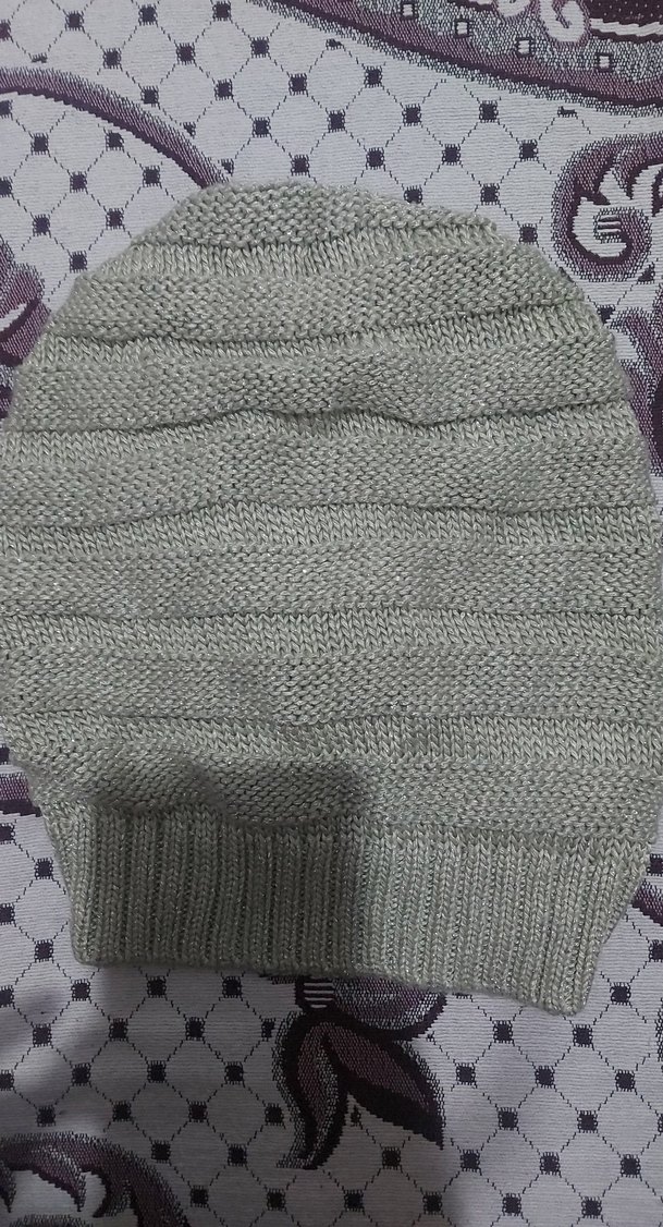 Gri Örgü Kadın Simli Bere - Görsel 2