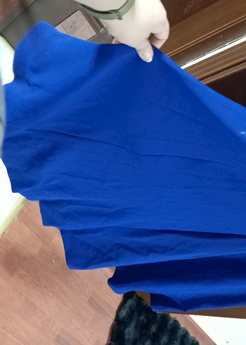 Mavi İşlemeli Uzun Kadın Abiye Elbise - Görsel 2