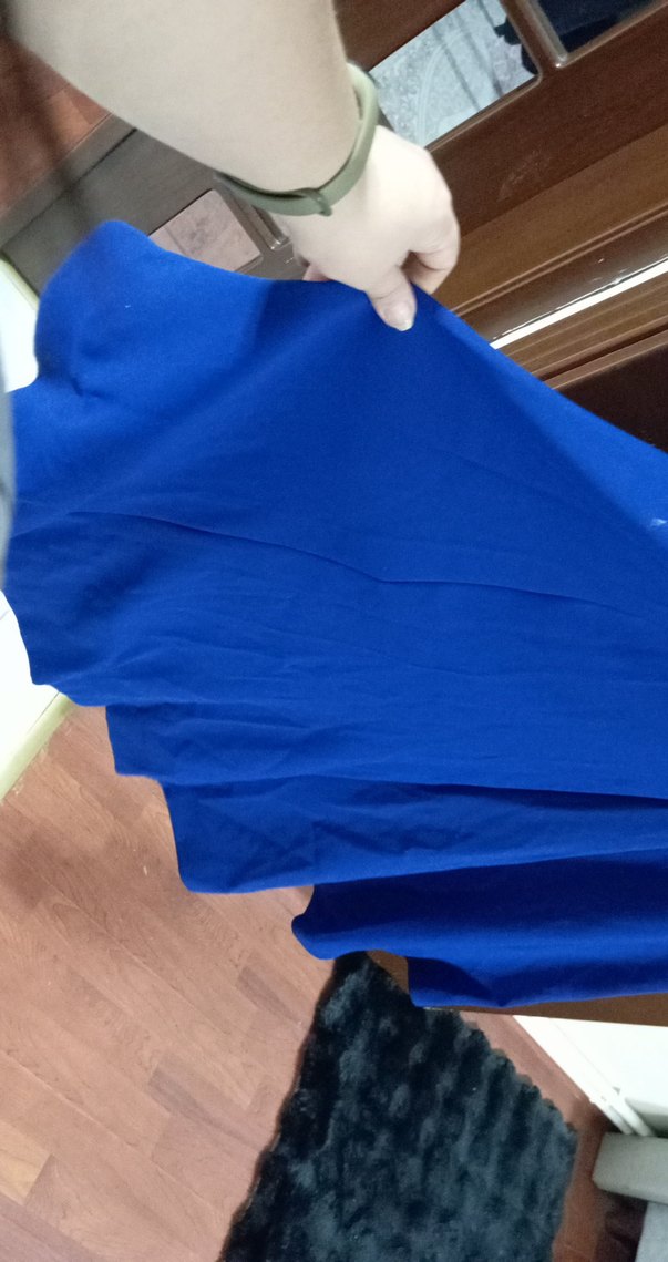 Mavi İşlemeli Uzun Kadın Abiye Elbise - Görsel 2