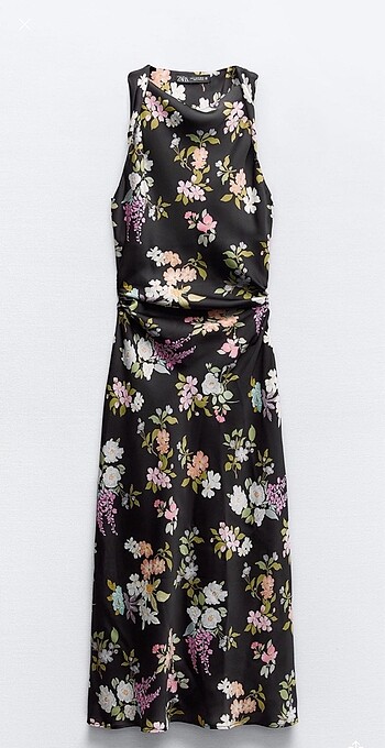 Zara Zara çiçek desenli midi elbise