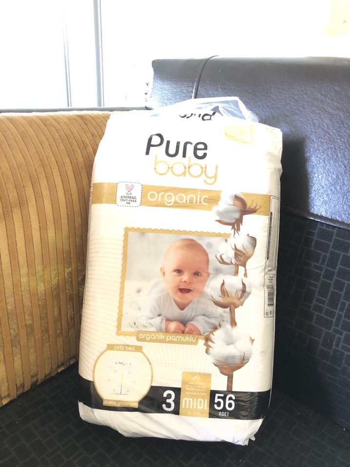 Pure Baby Organik Pamuklu Bebek Bezi Midi 56'lı - Görsel 3