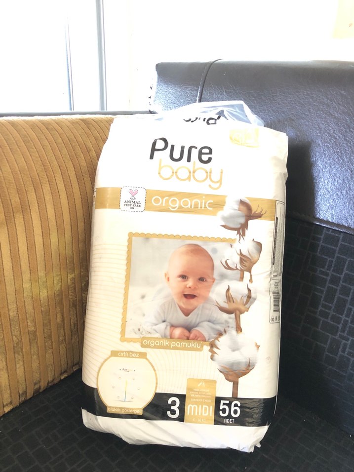 Pure Baby Organik Pamuklu Bebek Bezi Midi 56'lı - Görsel 4