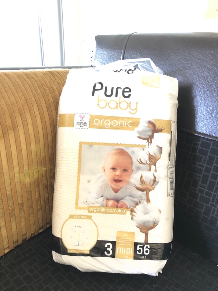 Pure Baby Organik Pamuklu Bebek Bezi Midi 56'lı - Görsel 2