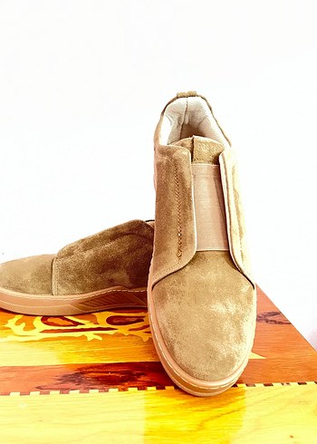 Bej Süet Erkek Günlük Ayakkabı - Görsel 4