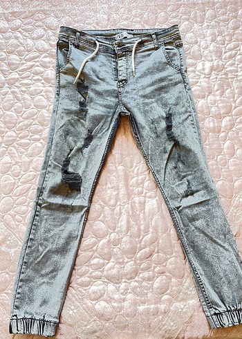 Gri Loose Fit Erkek Denim Pantolon - Görsel 3