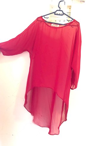 Kırmızı Baskılı Midi Kolsuz Elbise - Görsel 4