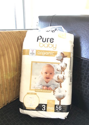 Diğer Pure Baby Organik Pamuklu Bebek Bezi Midi 56'lı