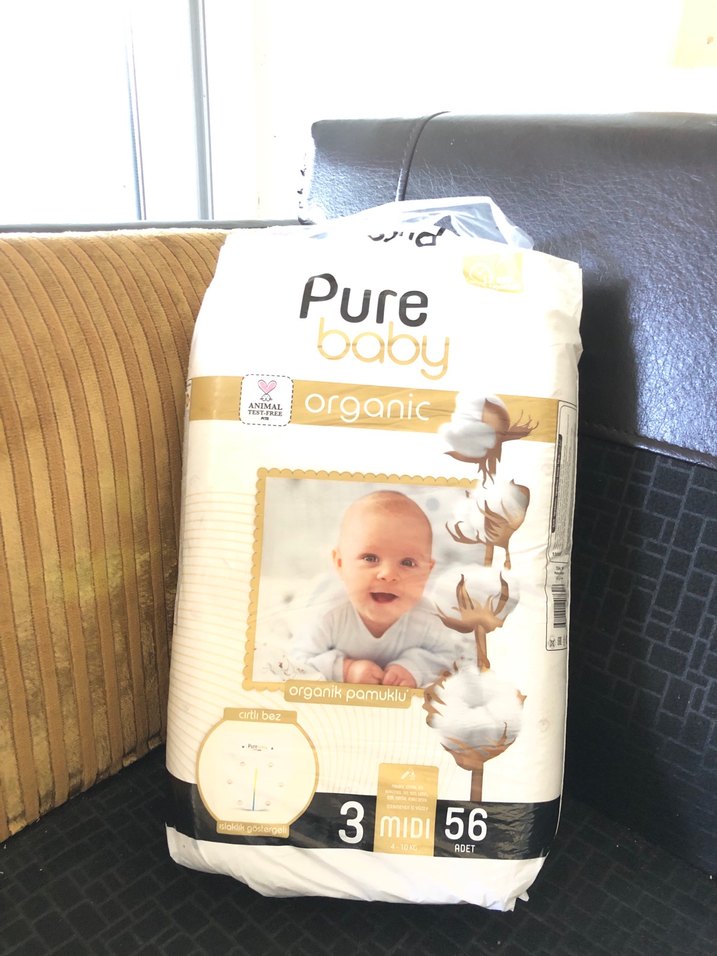 Pure Baby Organik Pamuklu Bebek Bezi Midi 56'lı - Görsel 4