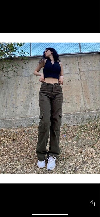 Y2k haki pantolon