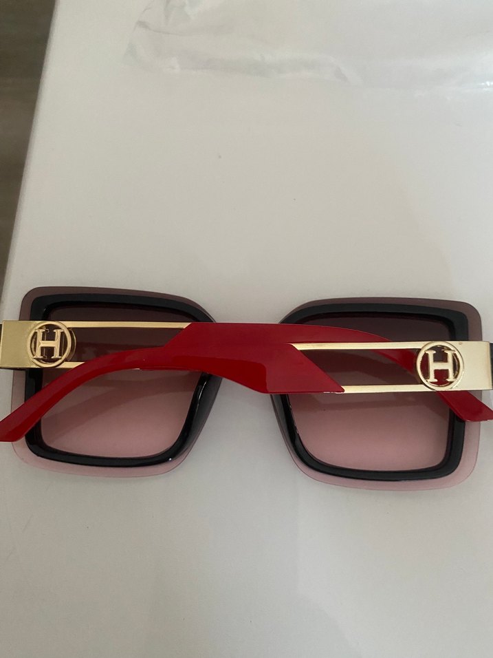 Siyah kırmızı Detaylı Kadın Güneş Gözlüğü - Görsel 2
