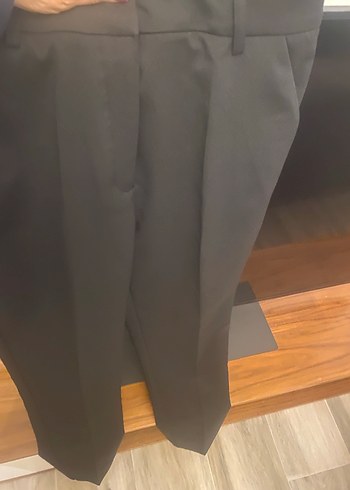 Gri Midi Kumaş Kadın Pantolon - Görsel 2