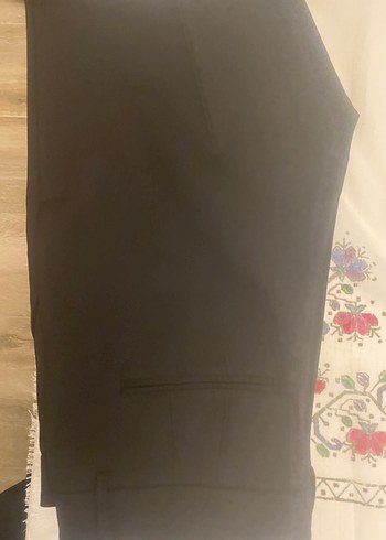 Gri Midi Kumaş Kadın Pantolon - Görsel 4