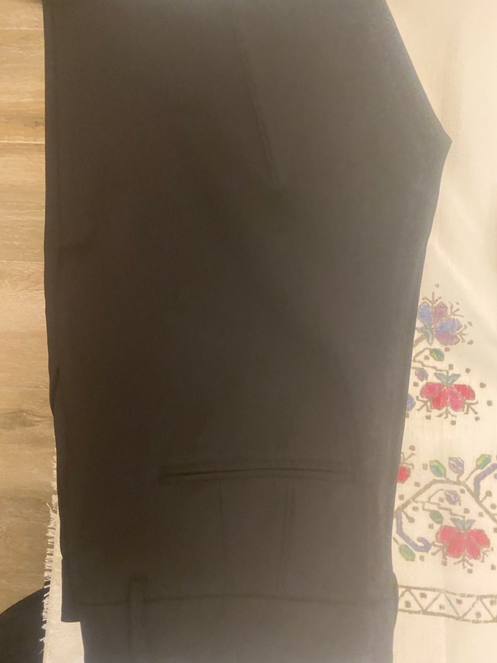 Gri Midi Kumaş Kadın Pantolon - Görsel 4