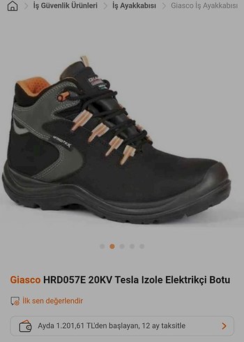 Giasco Tesla İzoleli Elektrikçi Botu Siyah-Gri