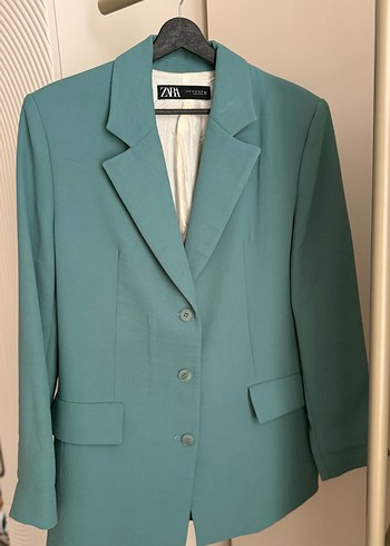 Düğmeli Turkuaz Kadın Blazer Ceket