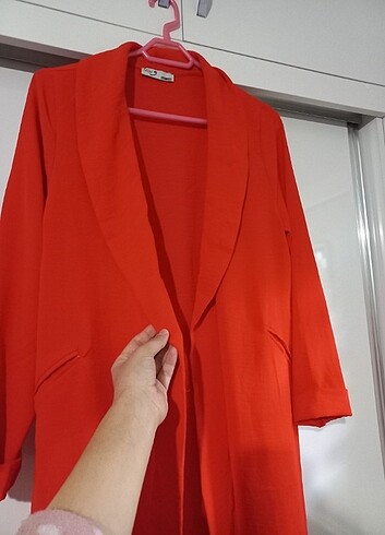 turuncu blazer salaş ceket