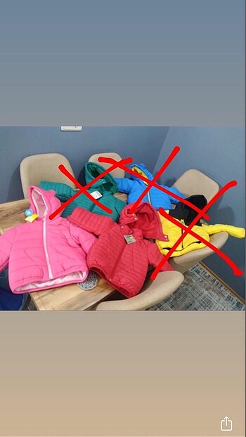 Kırmızı ve Pembe 2 adet mont