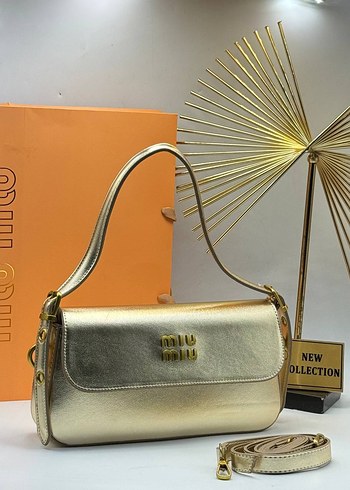 Miu Miu Gold Deri Kadın Çanta