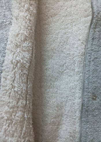 Gri Kürklü Kız Çocuk Kaban - Görsel 4