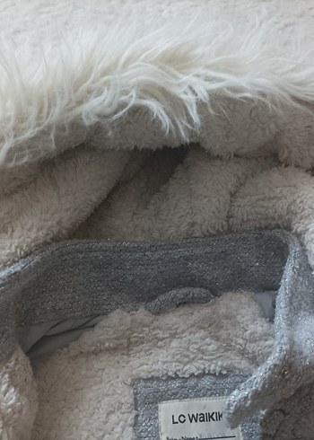 Gri Kürklü Kız Çocuk Kaban - Görsel 5