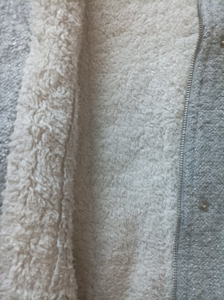 Gri Kürklü Kız Çocuk Kaban - Görsel 4