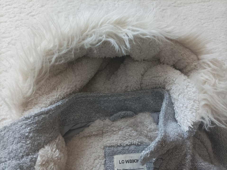 Gri Kürklü Kız Çocuk Kaban - Görsel 5