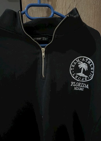 l/xl Beden Siyah Fermuarlı Erkek Sweatshirt