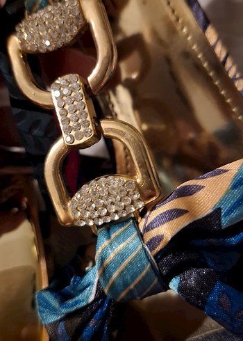 Avangart Bağlama Detaylı Platform Topuklu Taşlı Kadın Ayakkabı - Görsel 6