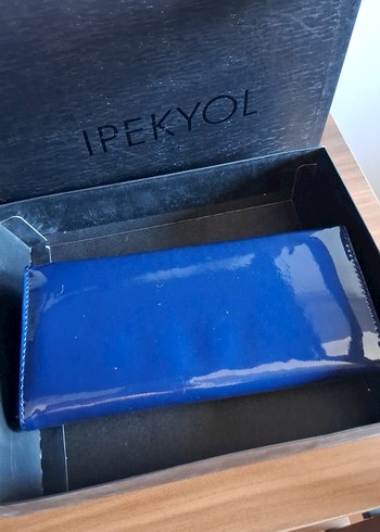 IPEKYOL Parlak Mavi Deri Cüzdan - Görsel 2