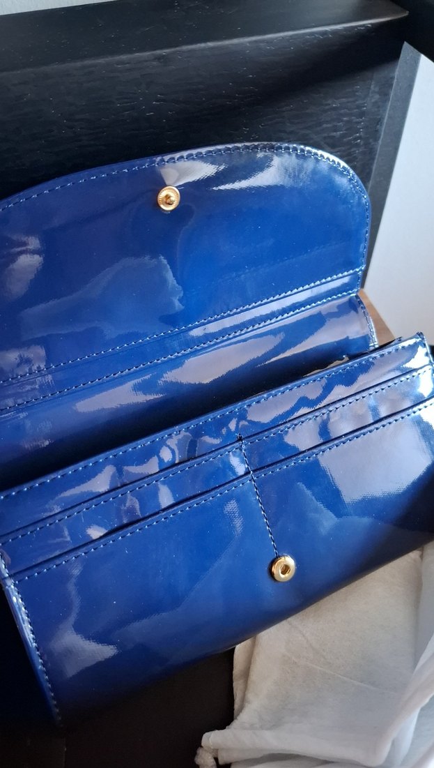 IPEKYOL Parlak Mavi Deri Cüzdan - Görsel 4