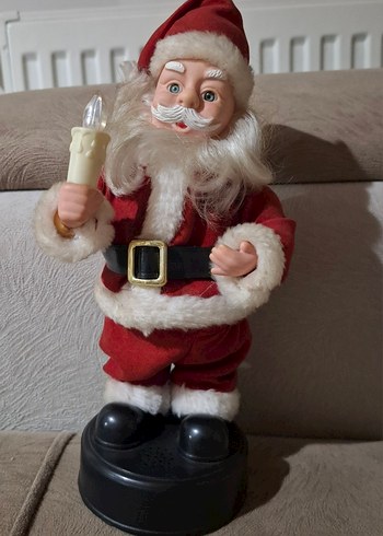 Yılbaşı Kırmızı Müzikli Noel Baba Biblo