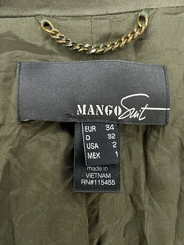 34 Beden yeşil Renk Mango Blazer %70 İndirimli.