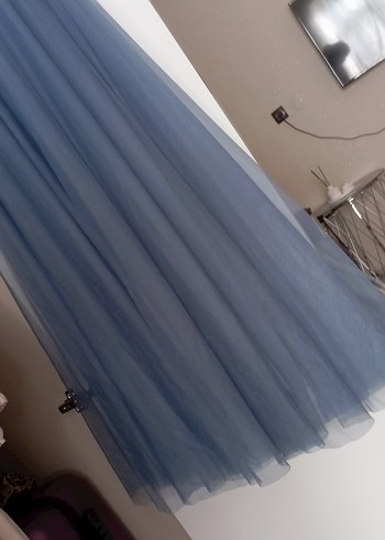 Uzun Kollu tül tesettür abiye - Görsel 9