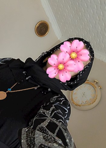 Uzun Kollu Siyah Nakışlı Gotik elbise - Görsel 3