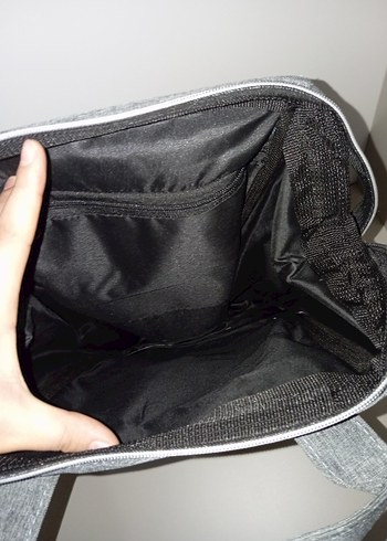 Gri sade Bebek Çantası - Görsel 4