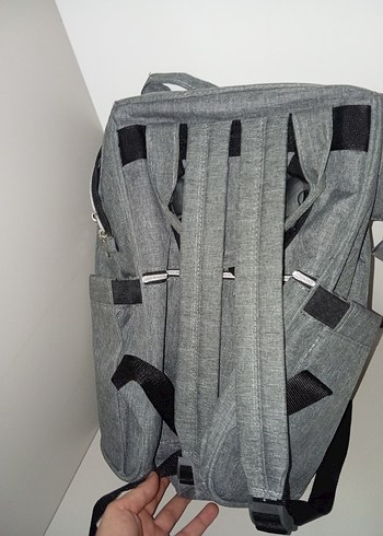 Gri sade Bebek Çantası - Görsel 3