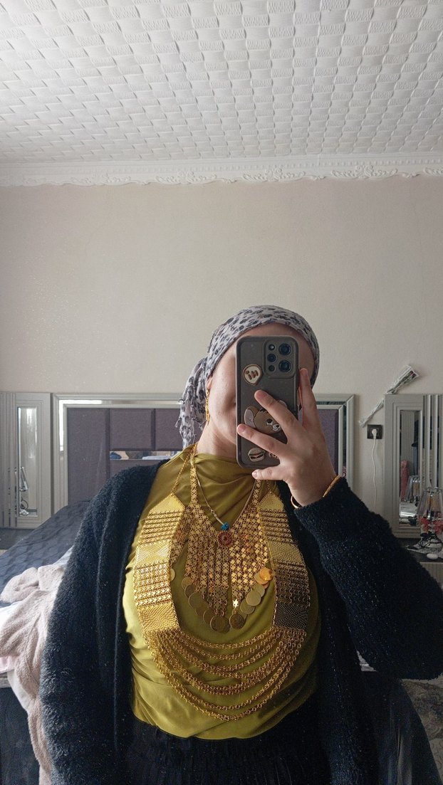 Urfa akıtması Gold gerdanlık kolye - Görsel 2