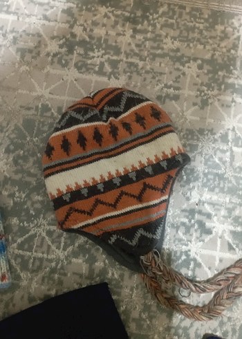 Çocuklar için Bohem Örgü Bere ve Atkı Seti - Görsel 6