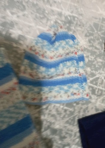 Çocuklar için Bohem Örgü Bere ve Atkı Seti - Görsel 3