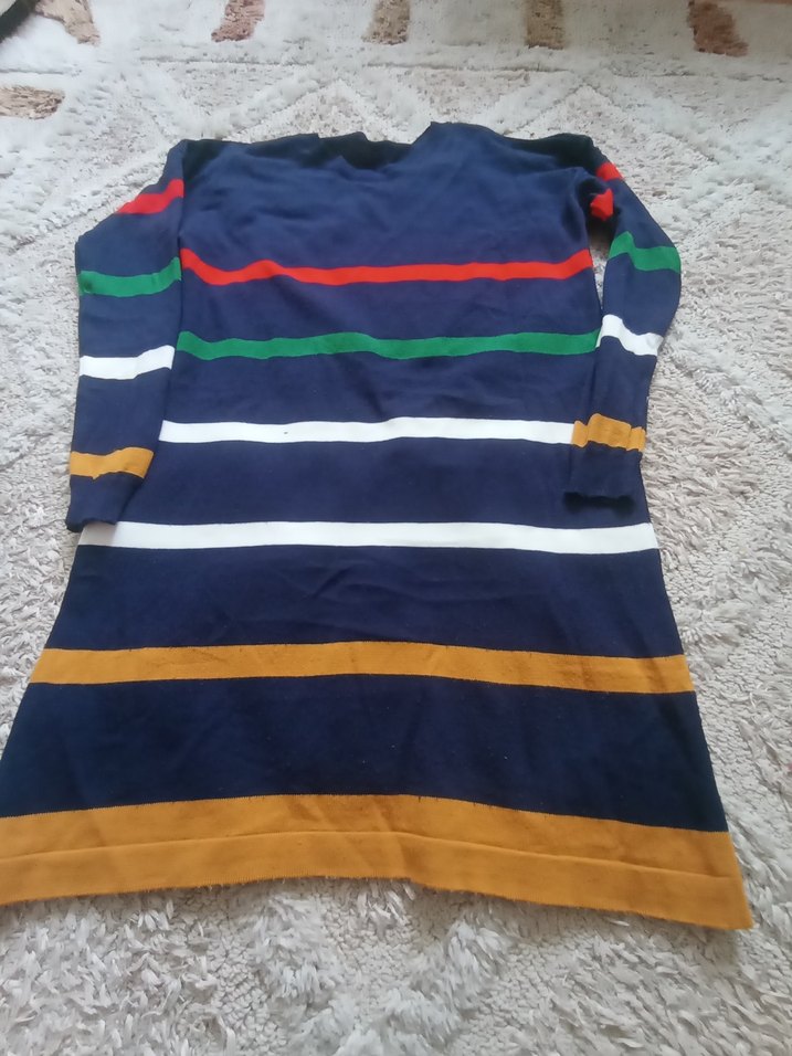 Çok Renkli Çizgili Uzun Kollu Boğazlı Triko - Görsel 3