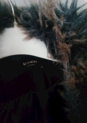 Kürk Yaka Siyah Kaban kaşe - Görsel 5