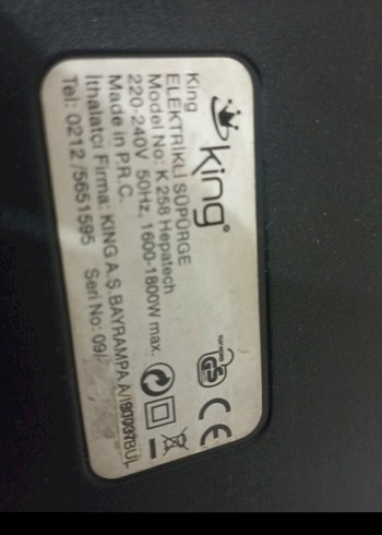 toz torbalı king elektrik süpürgesi - Görsel 6