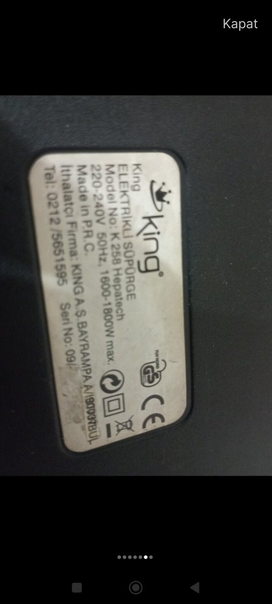 Kırmızı King Elektrikli Süpürge - Görsel 3